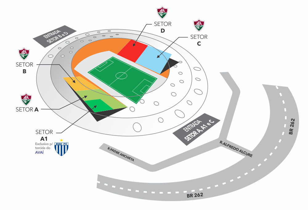 Mapa do campo de futebol Fluminense x Avaí - 17-11